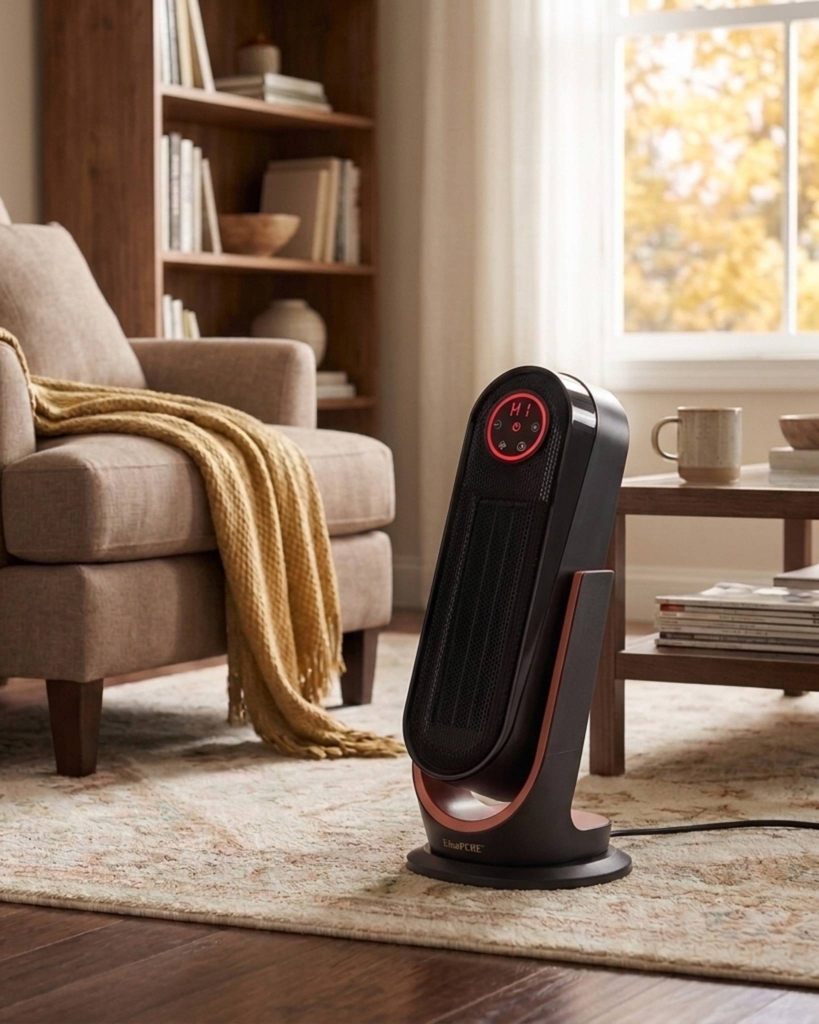EdenPURE GEN40 PLUS space heater providing supplemental heat in a large living room