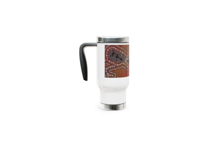 Abstract Art Stainless Steel Travel Mug, Spill-Resistant Coffee Cup - Image 6