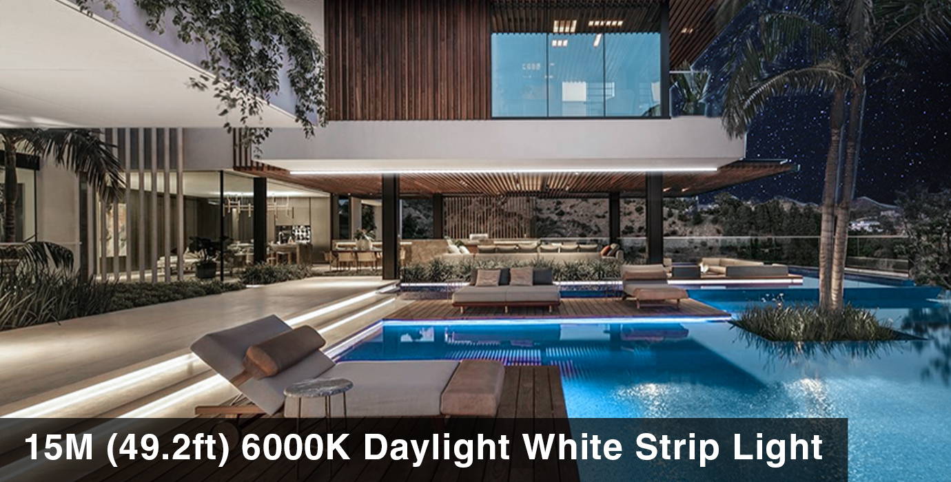 6000k daylight white strip light