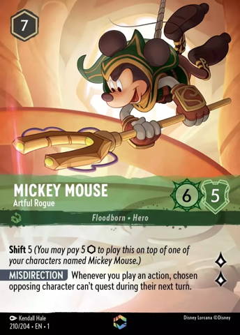 Mickey Mouse card from Disney's Lorcana: The First Chapter.
