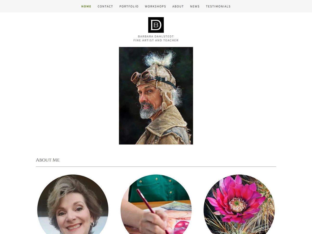 Screenshot of Dahlsted Art, from the art portfolios collection.