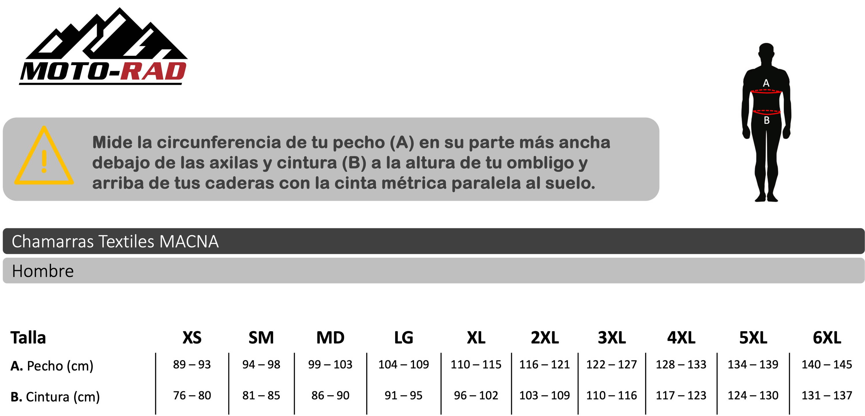 Guia de Tallas Guantes Macna