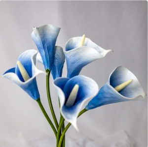 Blue Halo Mini Calla Lily - Realistic Artificial Flowers