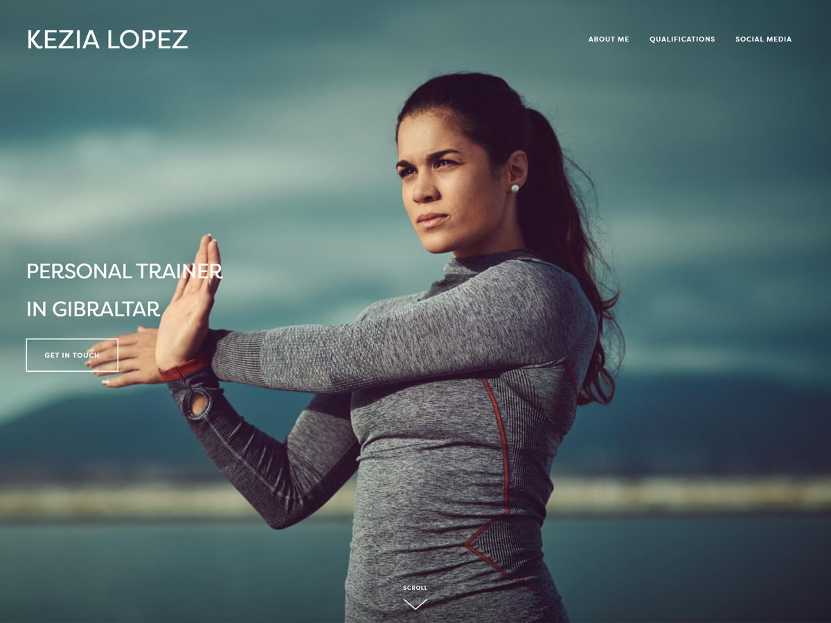 Screenshot of Kezia Lopez, from the fitness websites collection.