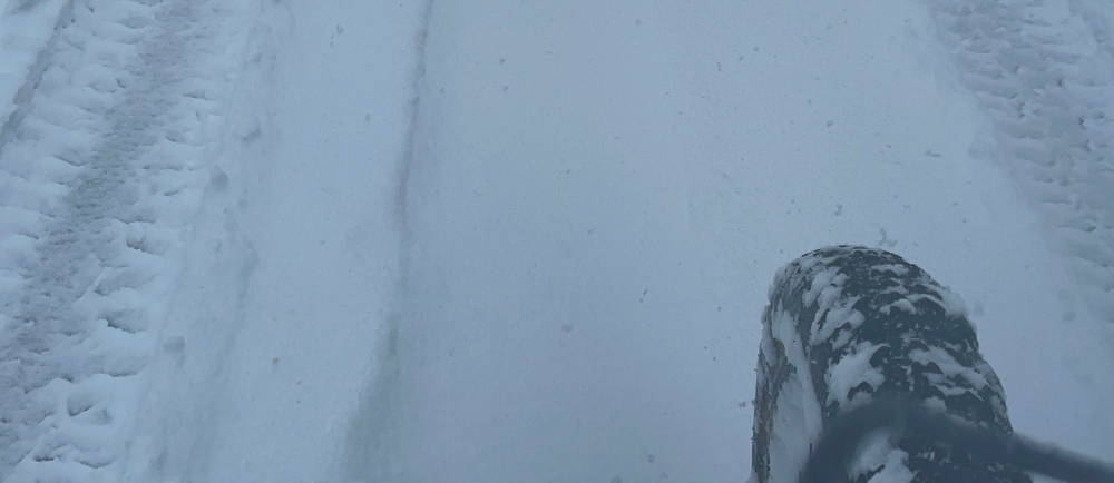 a fat tire electric bike in the snow