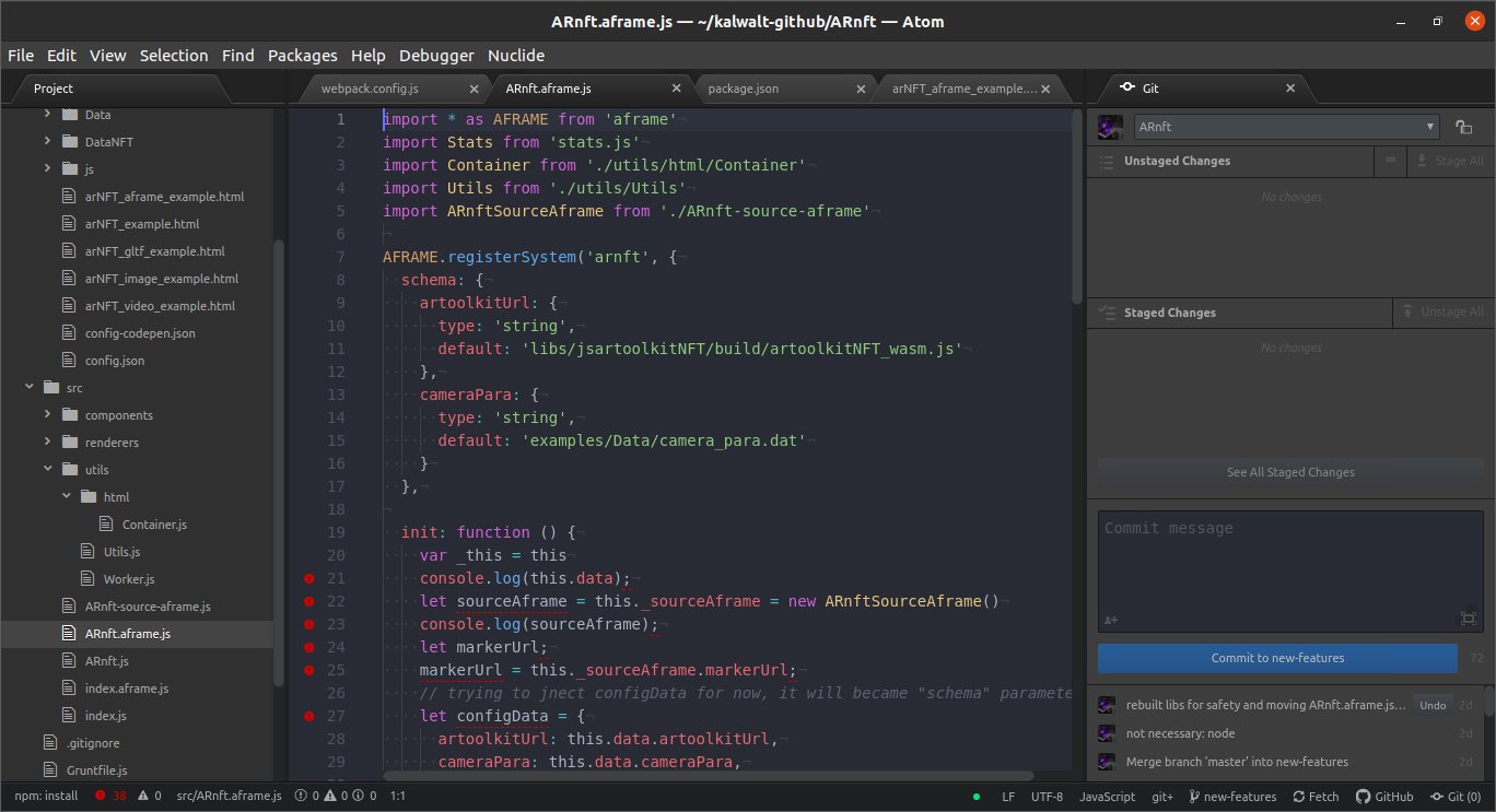 A screenshot of the ARnft development