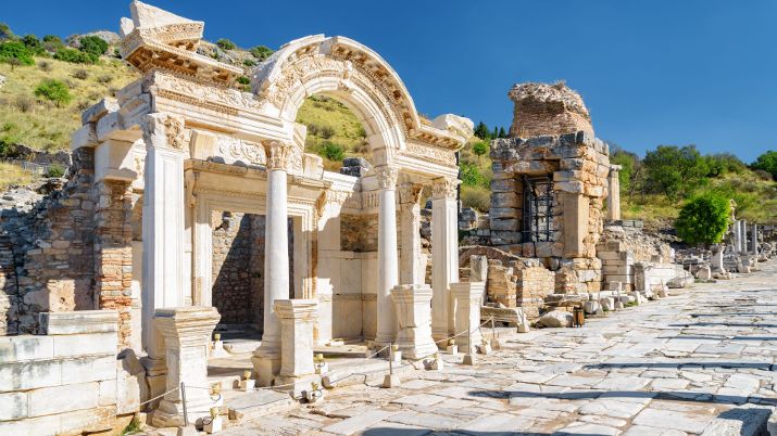 The Library of Celsus in Ephesus is an iconic ancient structure known for its elaborate façade and role as a repository of knowledge. It is one of the most photographed landmarks in Turkey