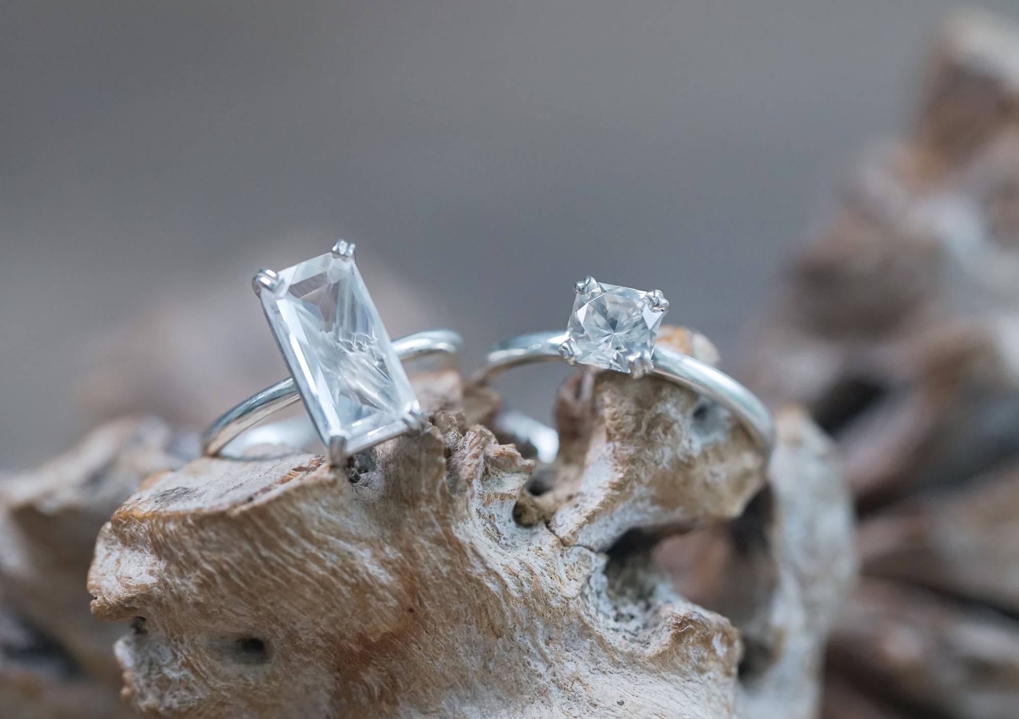zircon rings in silver