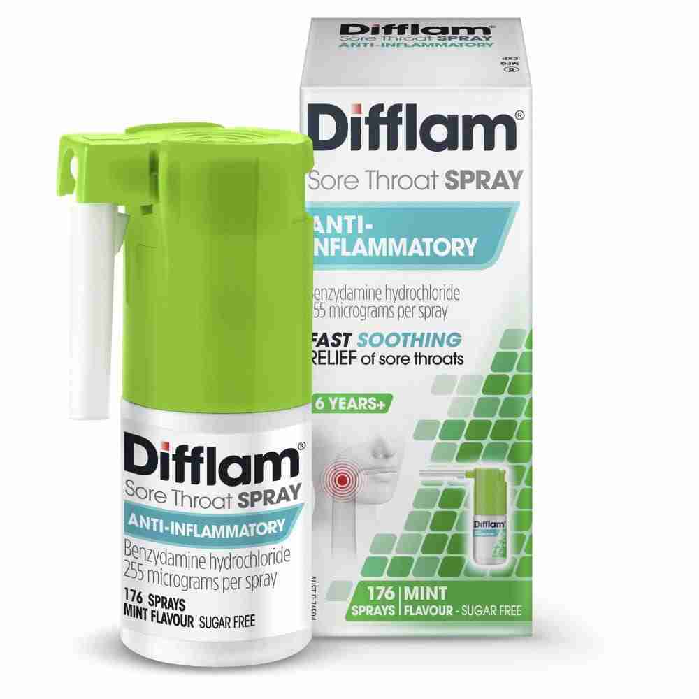 Difflam Sore Throat Spray 176 Sprays 30mL - Fresh Mint Anti-Inflammatory - Image 8
