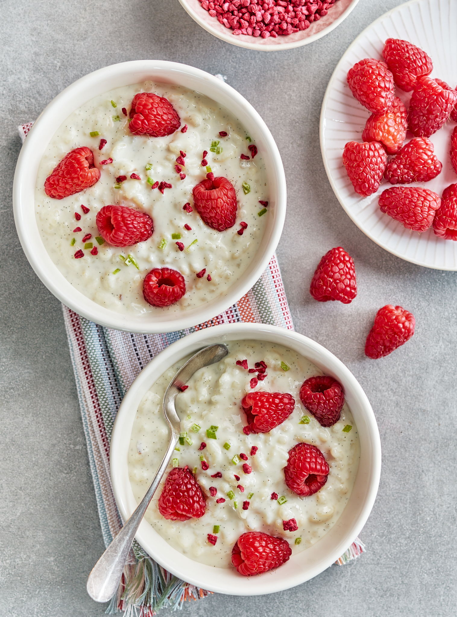 Raspberry-Lime Rice Pudding | RICARDO