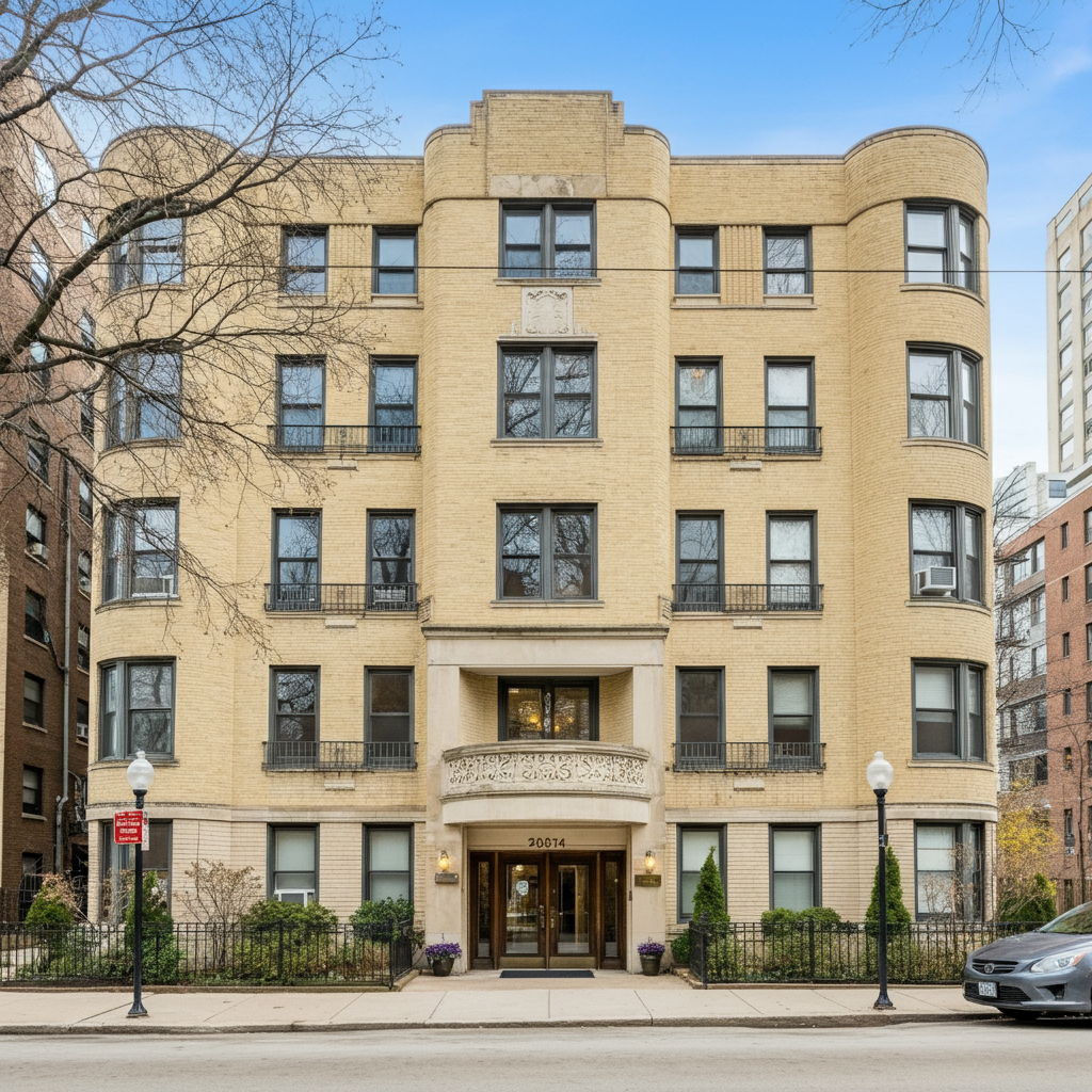 A mid-century cooperative building in Gold Coast featuring classic architecture and established community. These properties often have lower purchase prices ($400,000-700,000) but higher monthly assessments ($800-1,200) and stricter board approval processes, representing a different financial structure for downsizers.