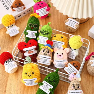 Positive Energy Potato Mini Handmade Plush Knitted Doll With Card