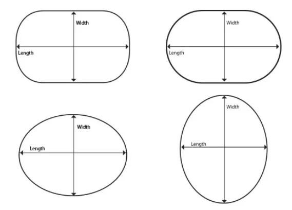 oval tablecloth dimensions chart