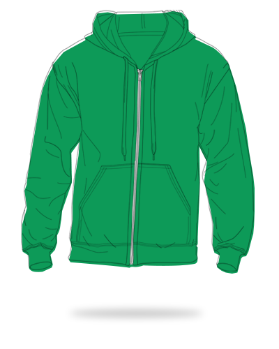 Irish green adult fit cotton fleece full zip hoodie sj clothing manila philippines