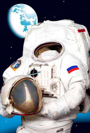 PSD исходник для монтажа - космонавт в скафандре