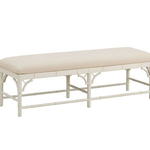Dayna Bench with Chinese Chippendale Styling & Sandberg Parchment Seat