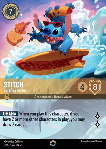 Stitch card from Disney's Lorcana: The First Chapter.