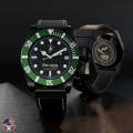 42mmdlc- black Classic case with green bezel