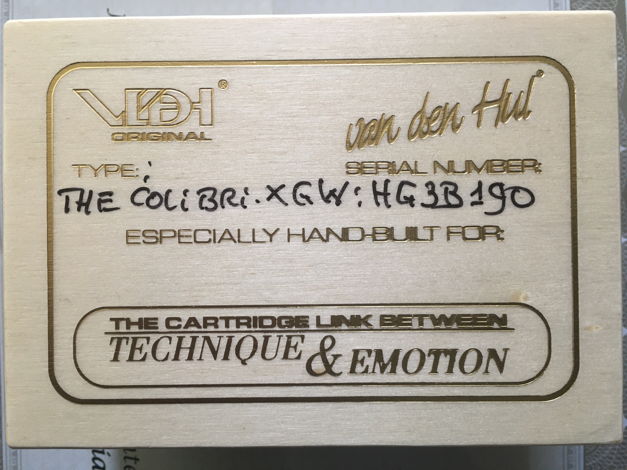 Van den Hul Colibri XGW  Phono Cartridge – Gold Wire Co...