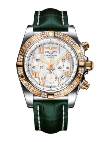 Chronomat 44 Stainless Steel / Rose Gold / Diamond / Pearl Roman / Croco