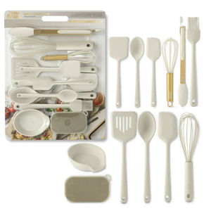 12- Piece Silicone Cooking Utensil Set, Taupe