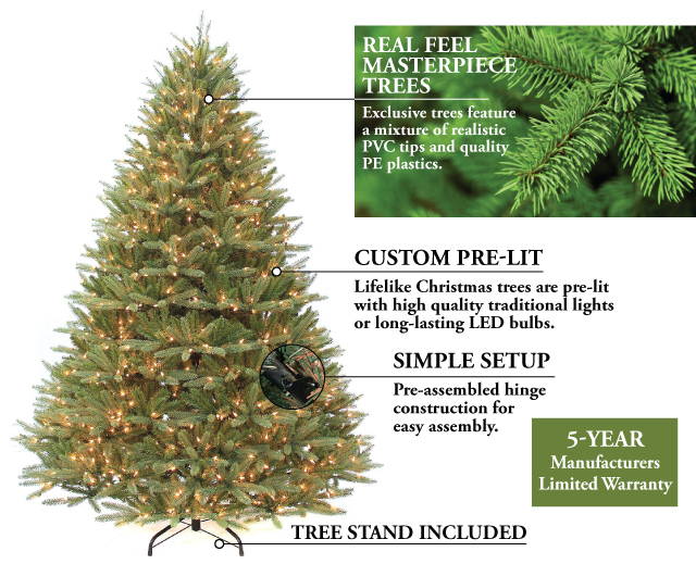 realistic prelit artificial Christmas trees
