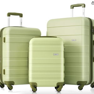 Light Green Merax 3 Pcs Expandable Hardshell Luggage (20/24/28 Inch)