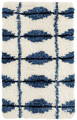 coastal wool shag rug blue and white