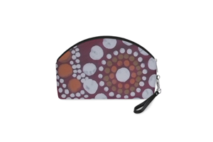 Boho Dots Faux Leather Makeup Bag with Strap