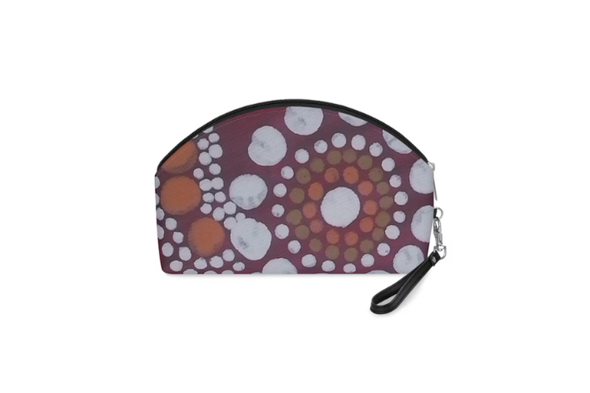 Boho Dots Faux Leather Makeup Bag with Strap