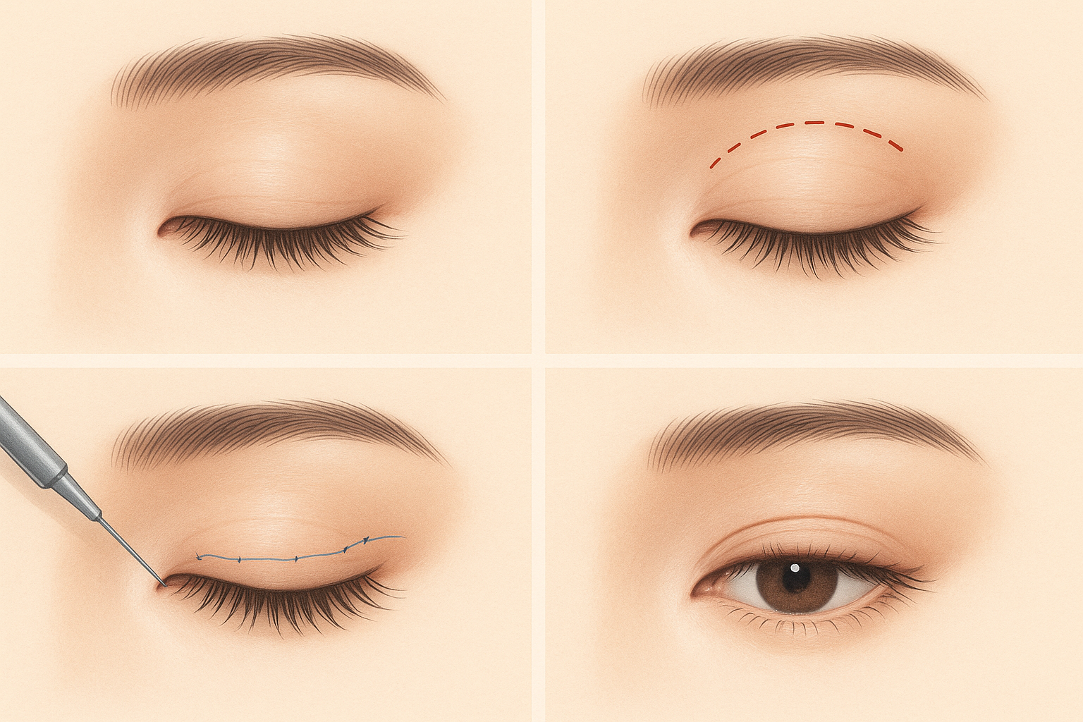 눈 성형 수술 방법 - 비절개법