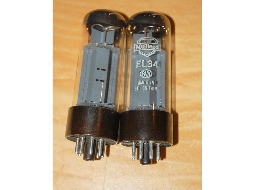 Mullard Tubes EL34 Old Stock (early fifties) XF-1 Output tube, matched pair