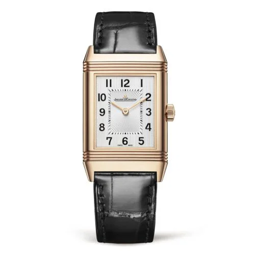Reverso Classic Medium Thin Pink Gold / Silver / Alligator