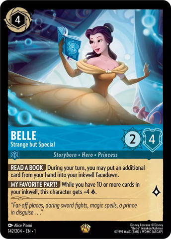 Belle card from Disney's Lorcana: The First Chapter.