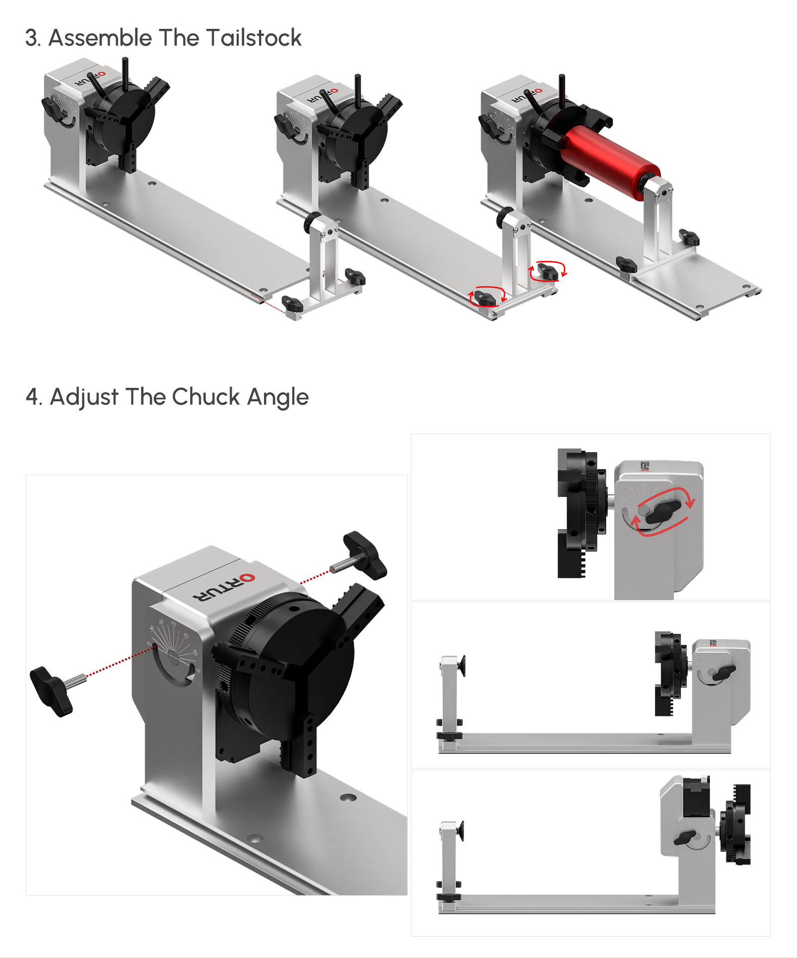 Ortur YAxis Rotary Chuck For Laser Engraver Ortur Sinismall Laser
