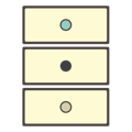 Various furniture hardware knob colors on drawers