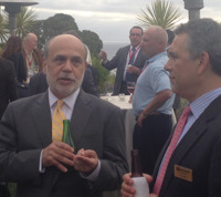 Ben Bernanke kept it real with Jim Dario. [Tim Welsh photo]