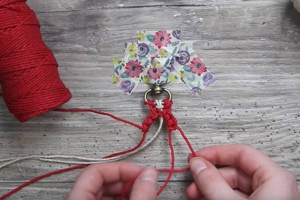 Macrame Floral Keychain Instructions Step 4