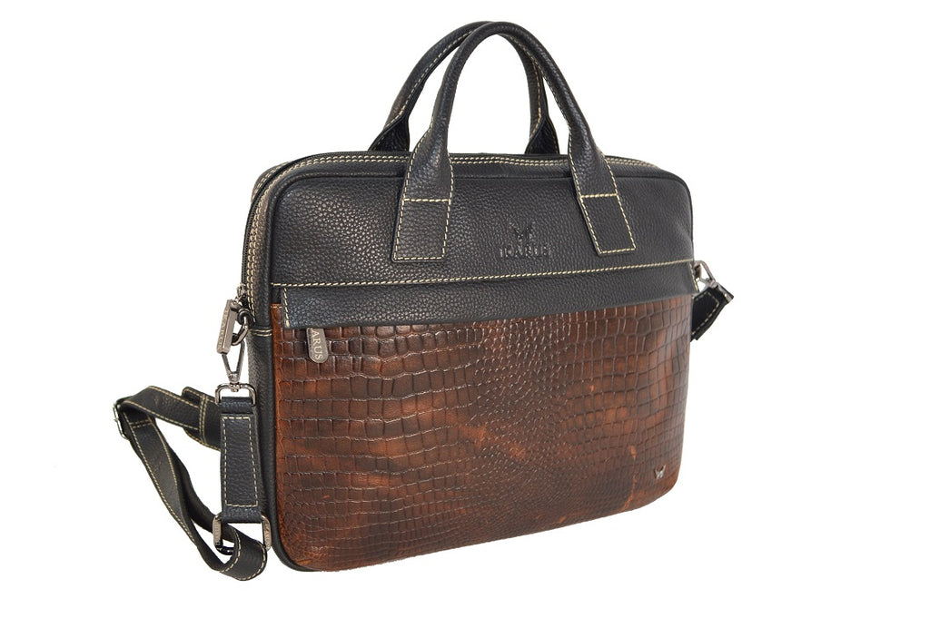 Quality Full Grain Leather Laptop Shoulder Bag - Image 5
