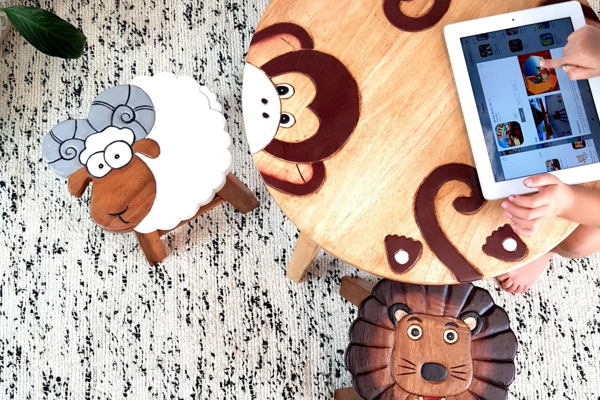 Children's Table Wooden Monkey Theme-Hand made using quality wood (table only) - Image 5