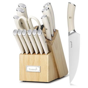 Kuisine Chef Knife Set (Ivory,15pcs）