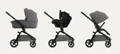Banner featuring a black Redsbaby Onix stroller, highlighting its travel system compatibility.