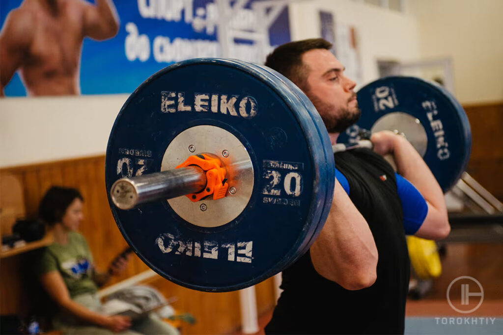 training with barbell
