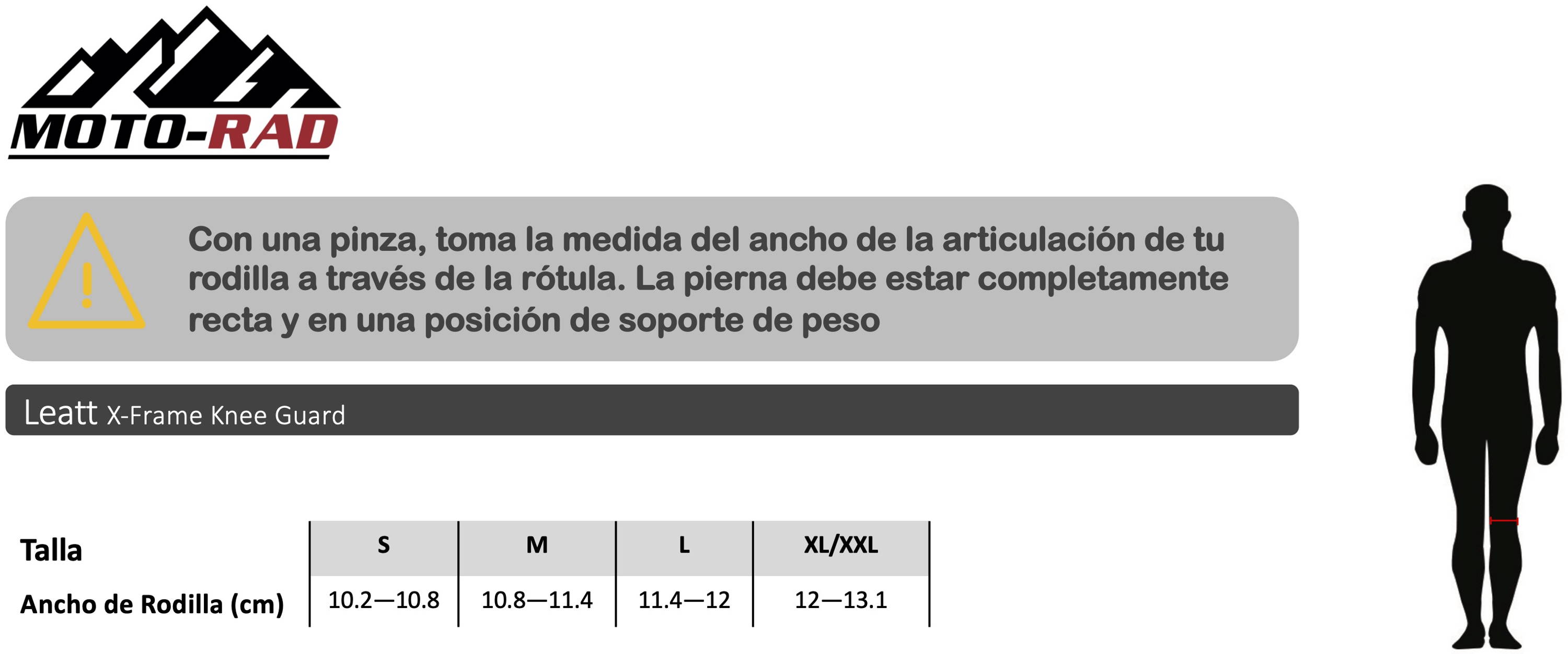 Guia de Tallas Protector de Rodillas Leatt
