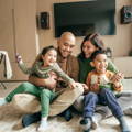 Family posing together. 