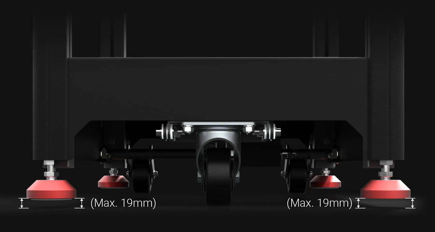 Compass RT-S Router Table Stand overcoming obstacles with generous ground clearance of 10mm-19mm