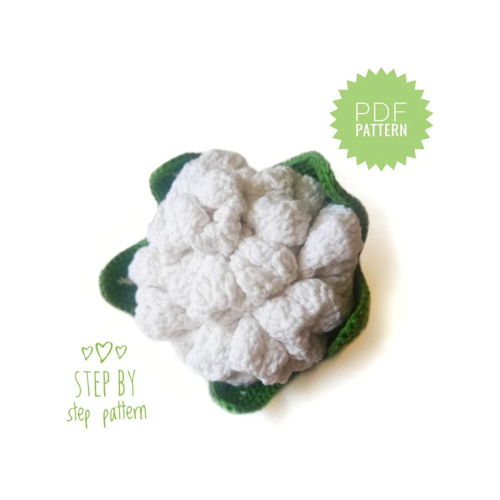Bloemkool Haakpatroon - Montessori Baby Speelgoed Haakpatroon Voedsel Haakpatroon Speelvoedsel Amigurumi Patroon Speelvoedsel Speelgoed Amigurumi Haakpatroon