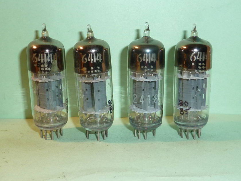 GE  6414 12AT7 E180CC Triple Mica Tubes, Matched Quad, Tested - Manley