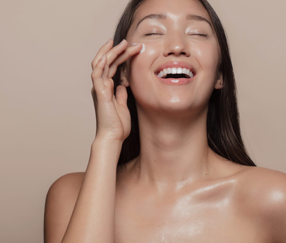 Model undergoing Morpheus8 treatment for facial rejuvenation at Studios Vis a Vis Toronto