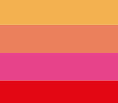 Paintings in Red, Pink, Orange Shades